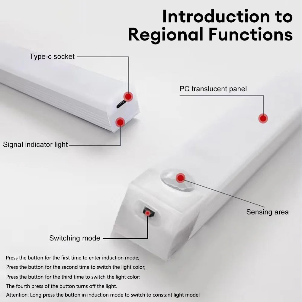 USB-C Rechargeable Wireless LED Motion Sensor Light — Hands-Free Lighting for Any Space